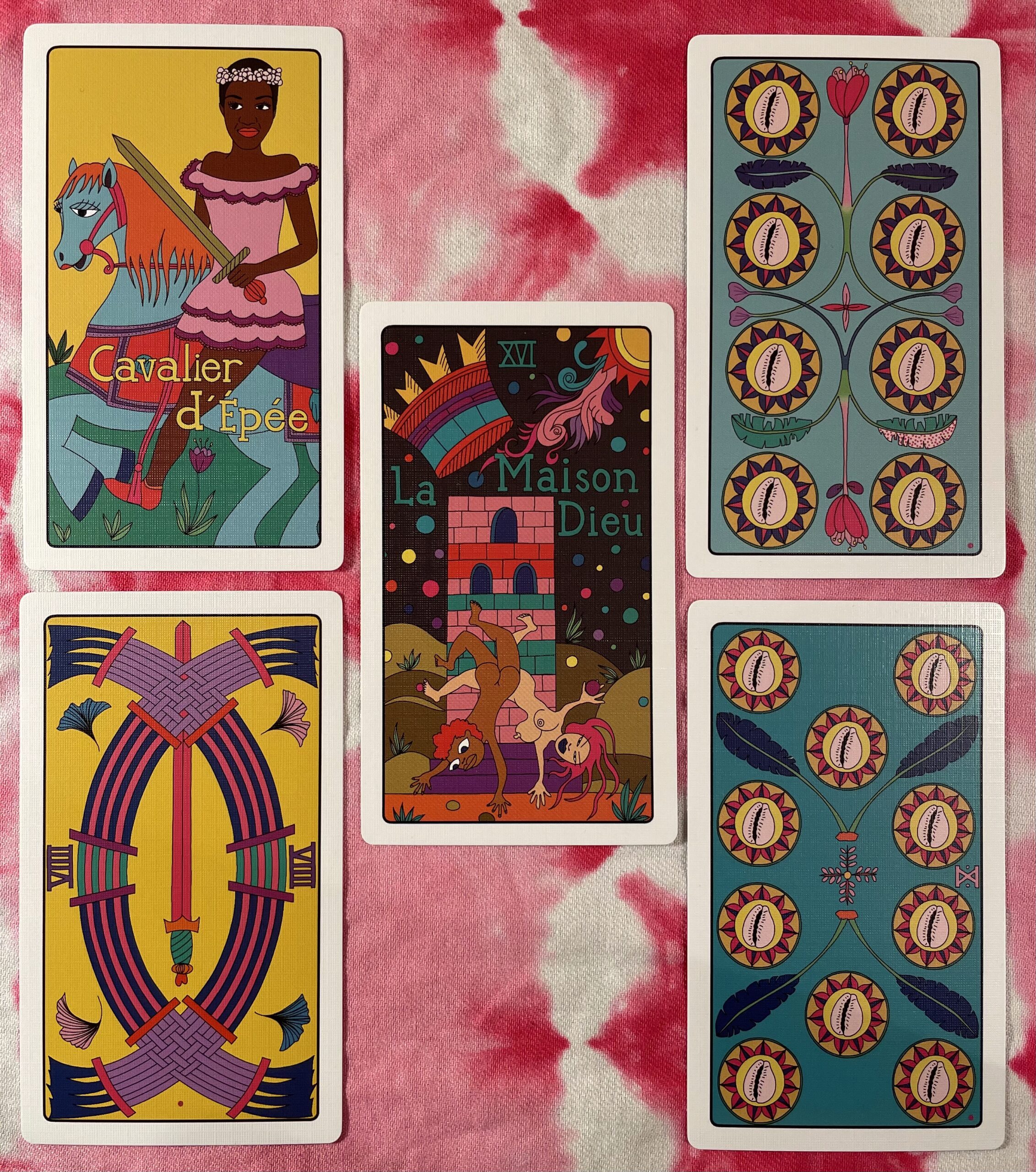 My card of the year, The Tower, with 4 supporting cards.